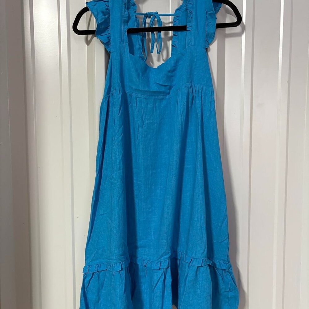 Blue Boho Cottage-Core Boutique Flowy Dress